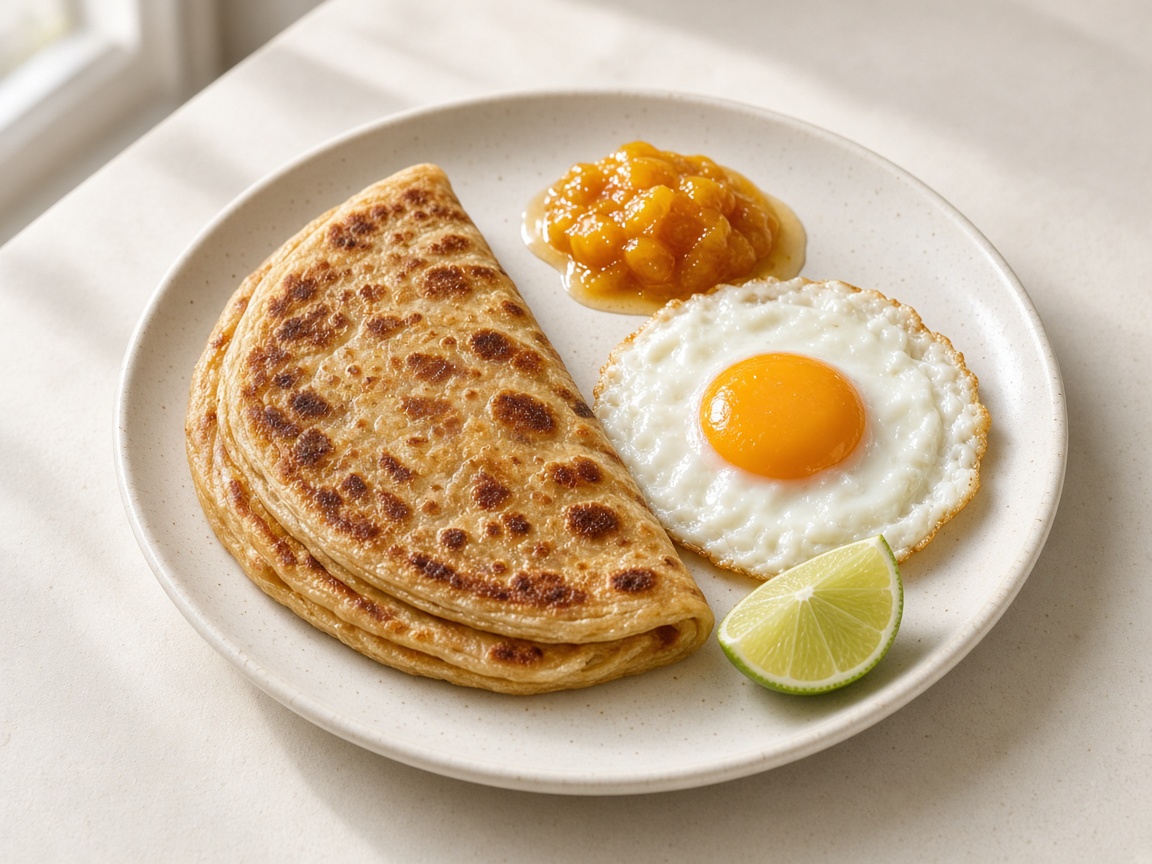 Breakfast flatbreads at the table